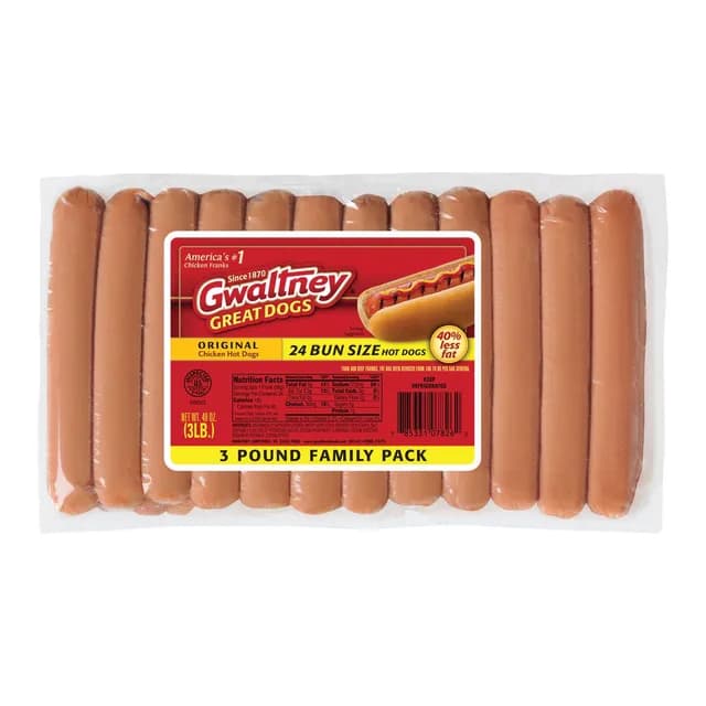 Gwaltney Original Chicken Bun-Size Hot Dogs