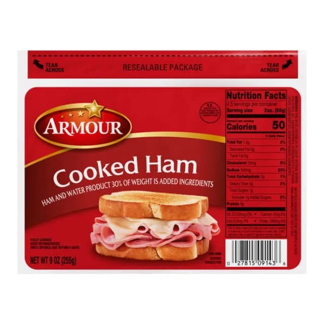 Armour Cooked Ham, Water Added