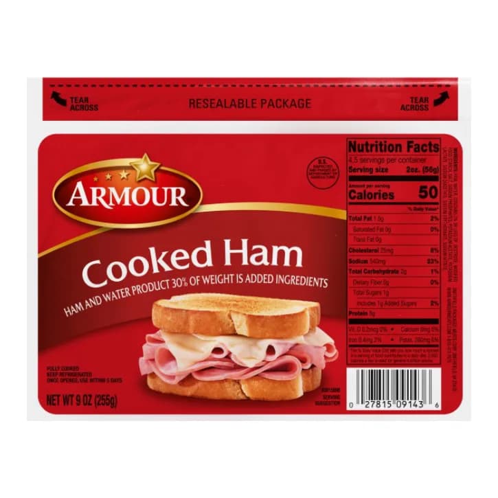 Armour Cooked Ham, Water Added