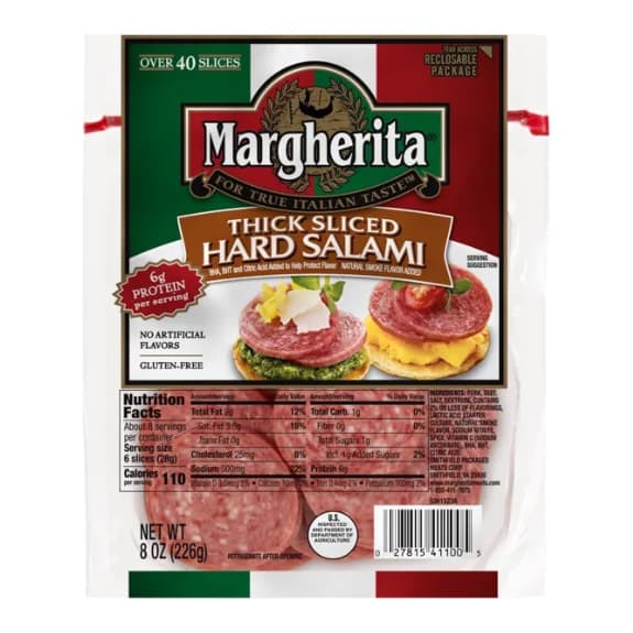 Margherita Hard Salami, Sliced