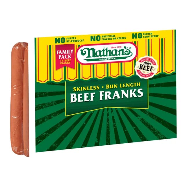 Nathan’s Famous Skinless Beef Franks, 8 ct