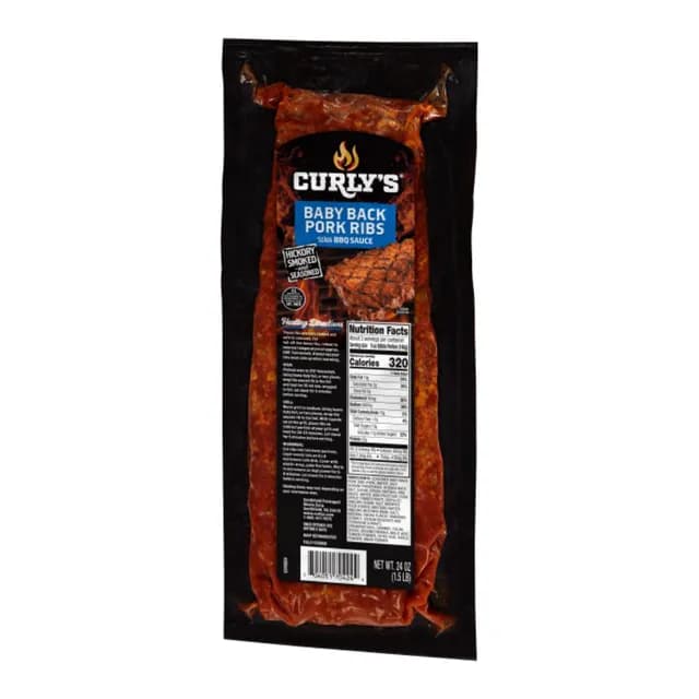Curly’s Hickory Smoked Loin Back Ribs with Sauce
