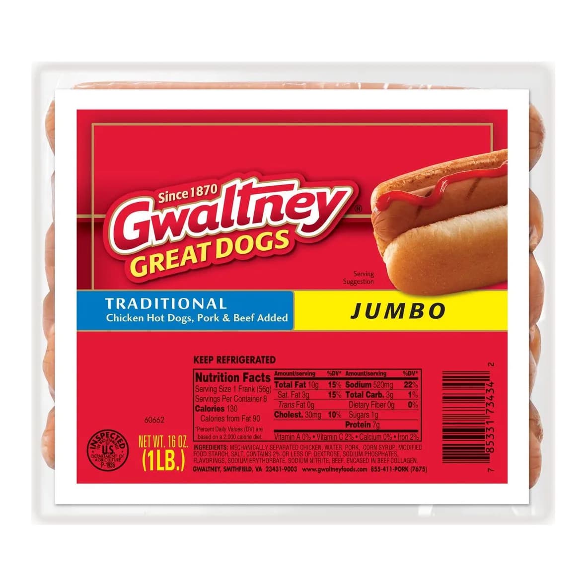 Gwaltney Traditional Jumbo Meat Franks