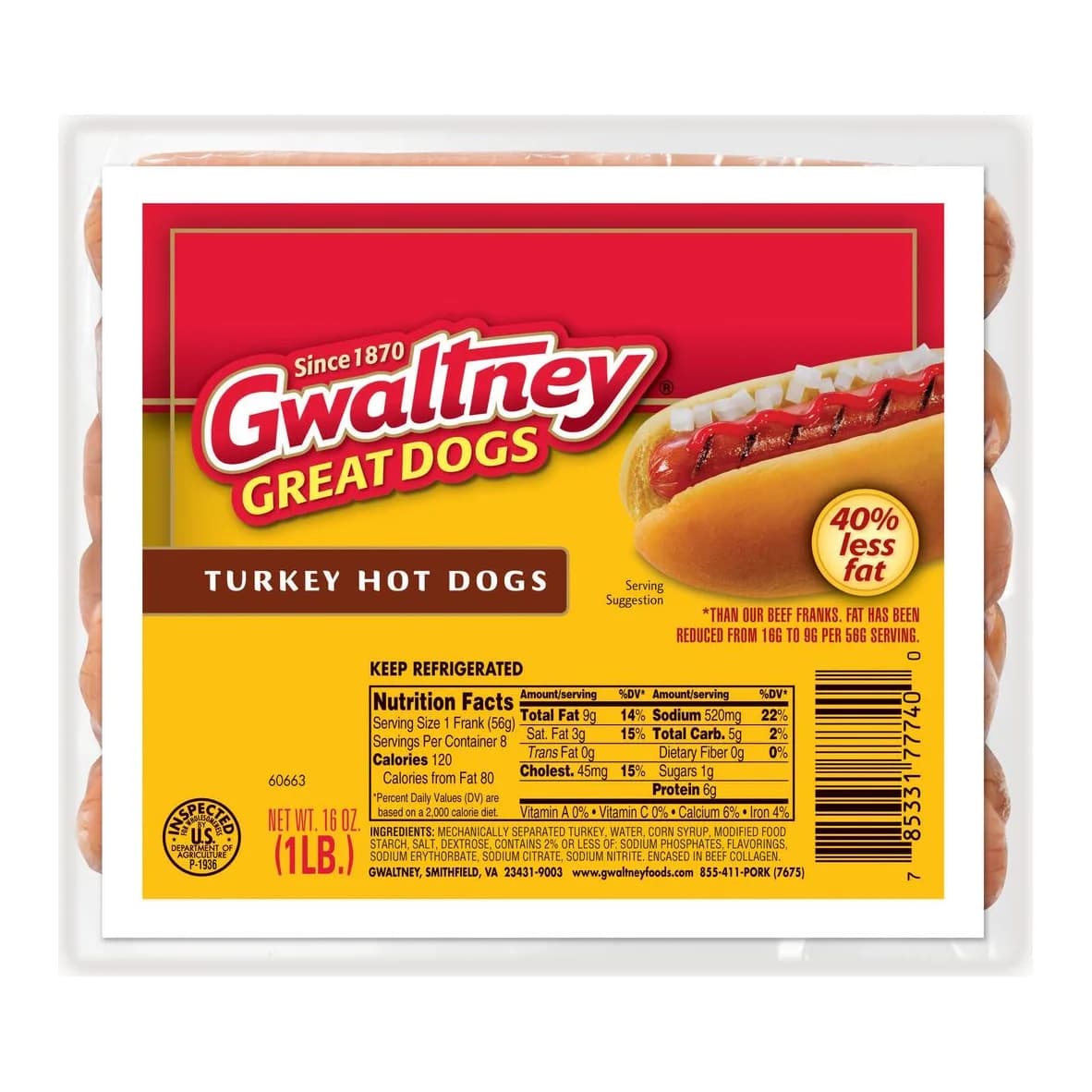 Gwaltney Great Dogs Turkey Franks