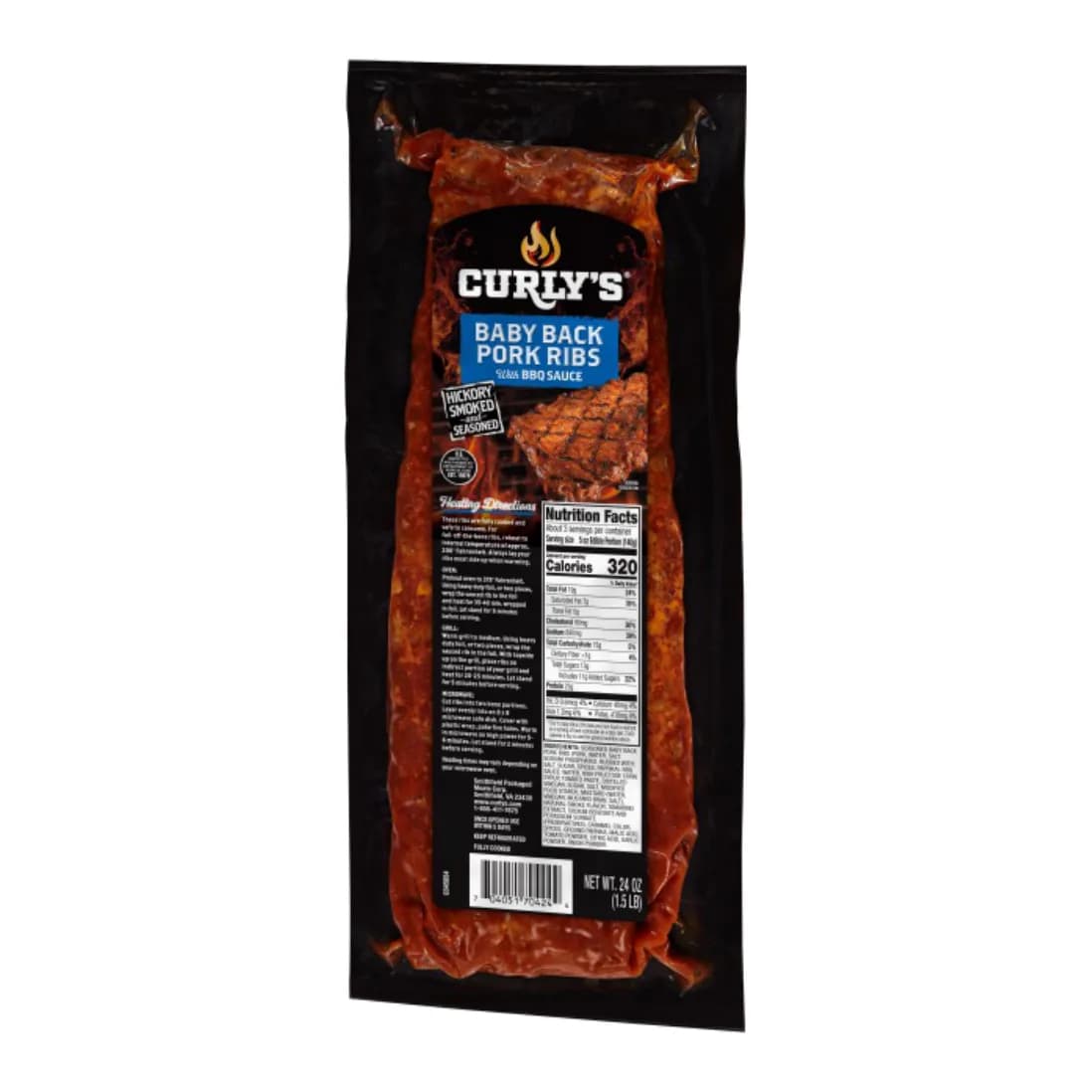 Curly’s Hickory Smoked Loin Back Ribs with Sauce